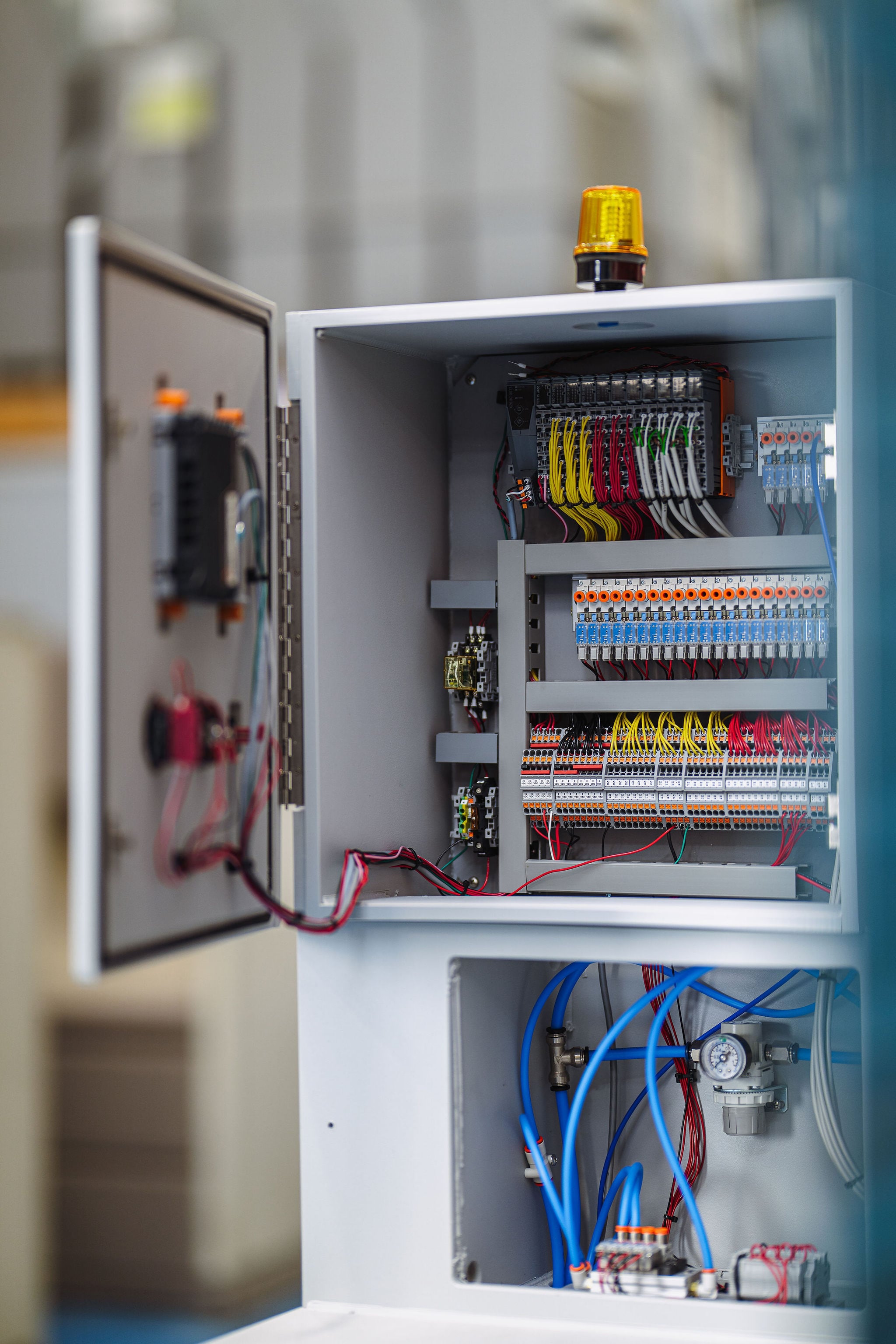 WSI chemical dispensing control panel with wiring
