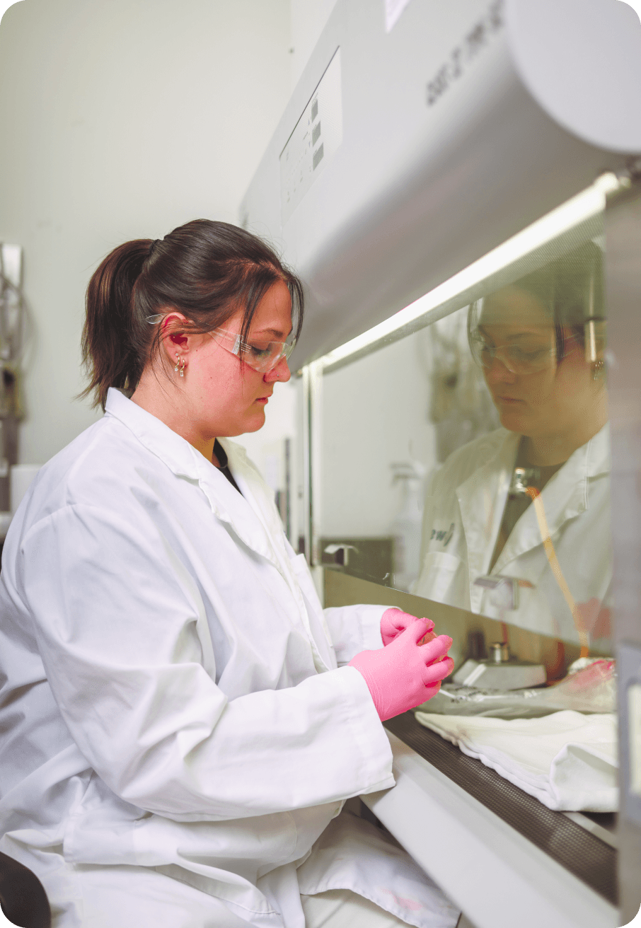 Lab technician testing HydroBarrier Pro